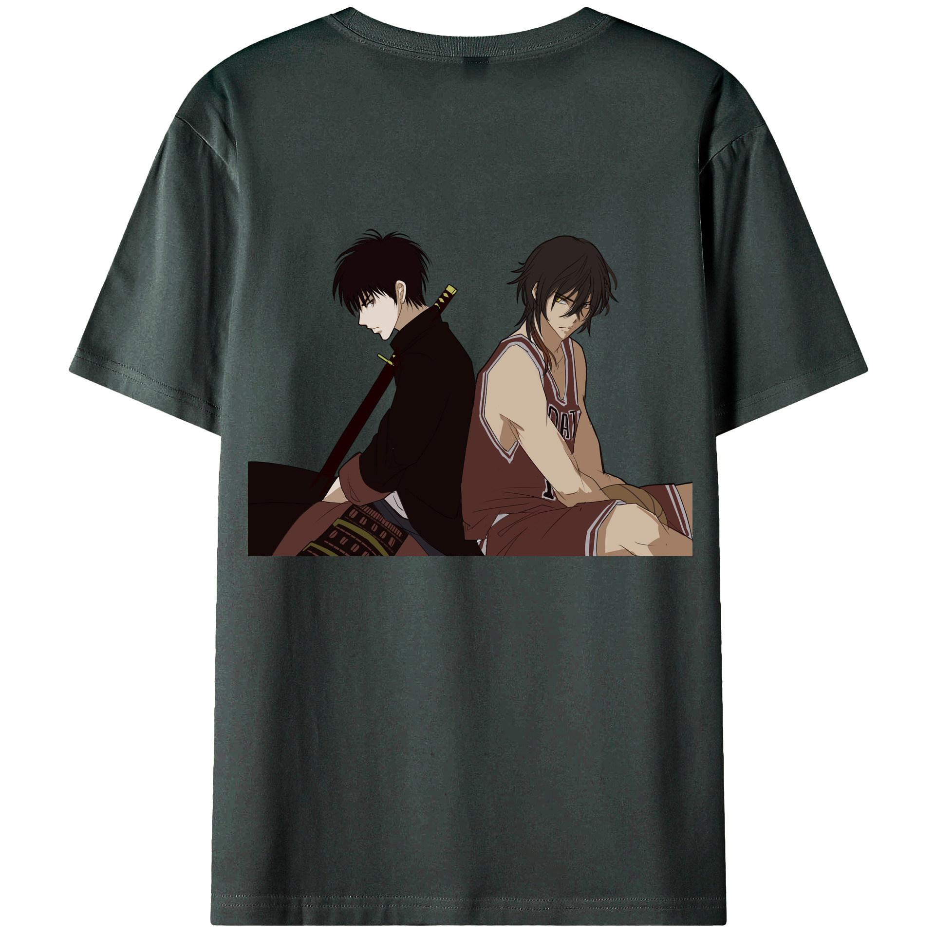 （画像用） SLAM DUNK／スラムダンク 綿100％ メンズ半袖Tシャツ（バックプリント） 通気性